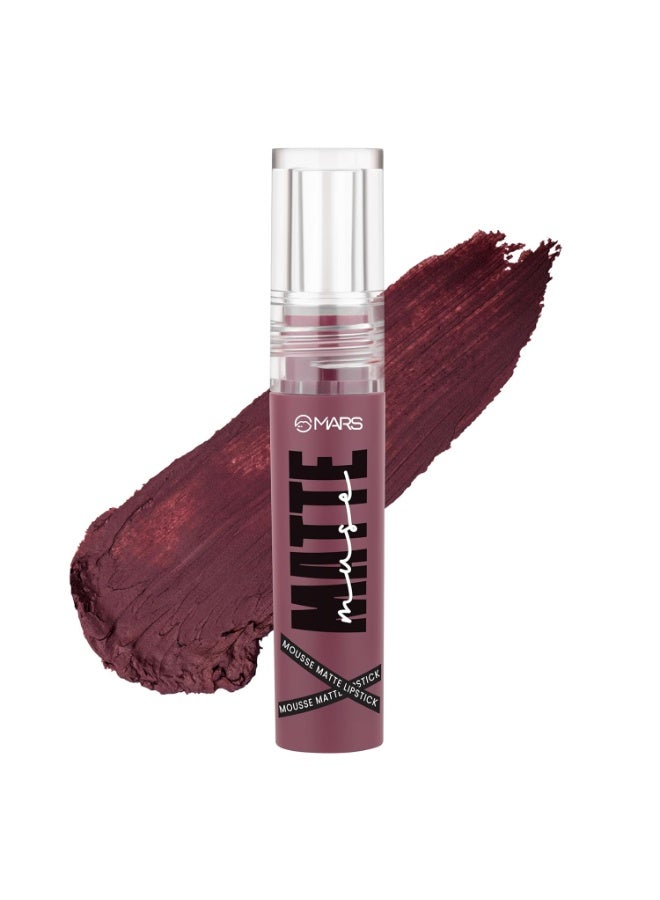 مارس أحمر شفاه موس مات ميوز من مارز (3 مل) (09-سوبر ستار) مع أداة تطبيق على شكل قدم الغزال | لون غني ومركز | ملمس ناعم | تركيبة مرطبة | تأثير شفاه غير لامعة - Image 1